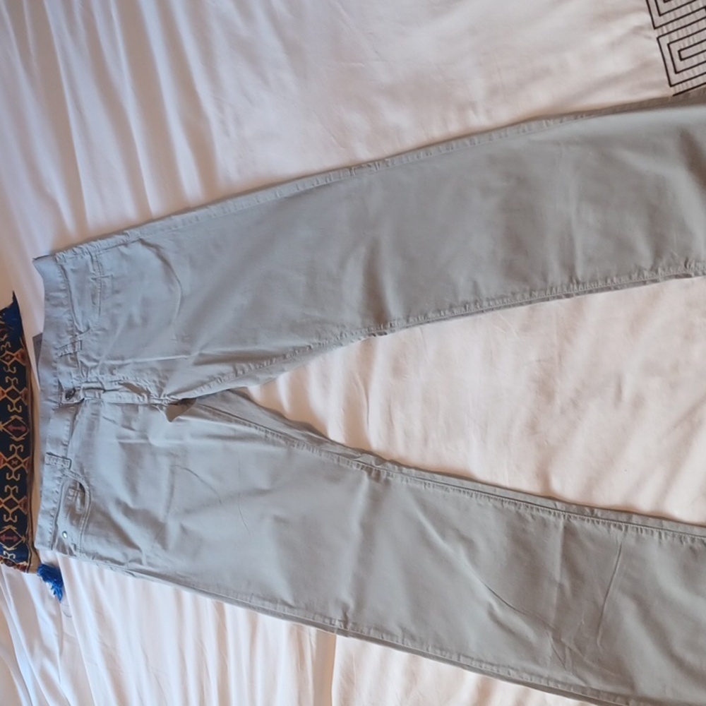 Canali Gray Tailored Trousers Lightweight Chinos 98% Cotton 2% Elastic